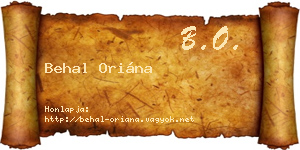 Behal Oriána névjegykártya