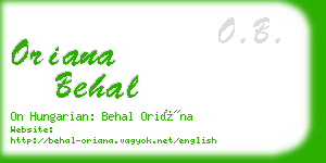 oriana behal business card